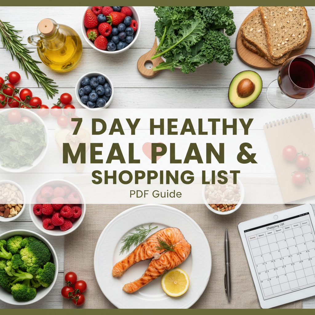 7 Day Heart Healthy Meal Plan and Shopping List